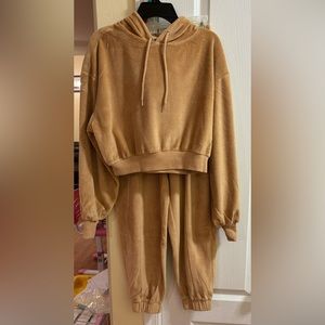 I am selling light brown, cozy shirt and pants
